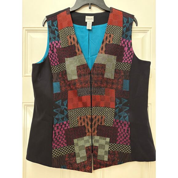 Chico’s Size 2 Large Embroidered Women’s Vest Excellent Condition - Picture 1 of 7
